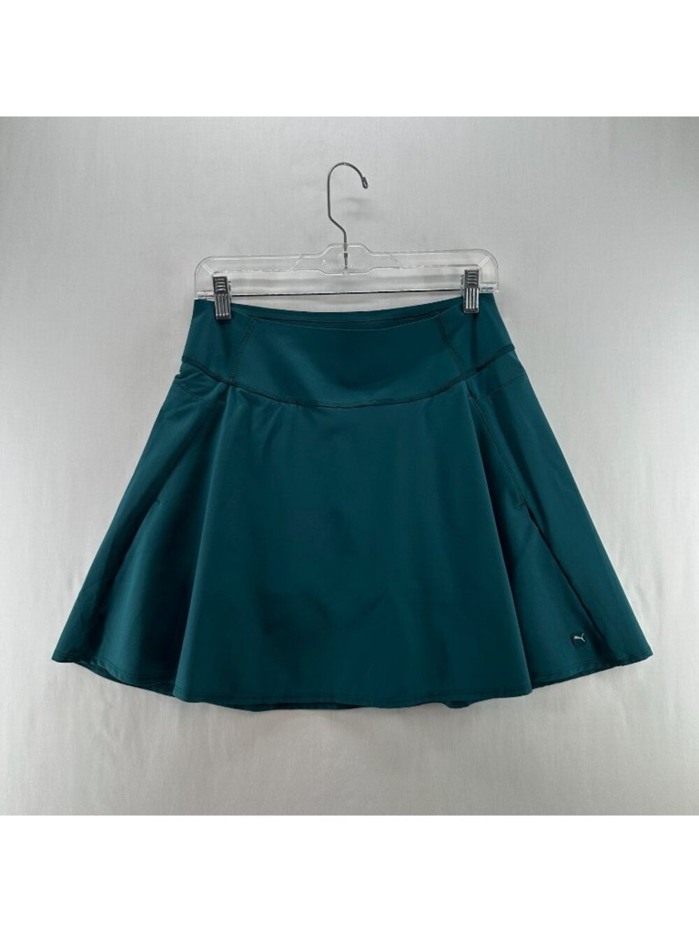 PUMA Golf Skort Womens M Stretch Flared Athletic Tennis Skirt Pockets Teal Green